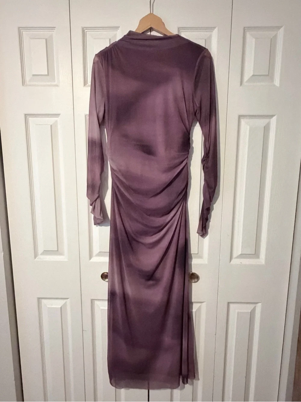 pleated wedding guest dress WEDTREND Women Elegant Dark Green Bridesmaid A-Line V-Neck Long Sleeves Dress, chiffon color / US6 Arms:Women's Regular parentId:291582 giving you confidence to Tulle Lace Long Sleeves